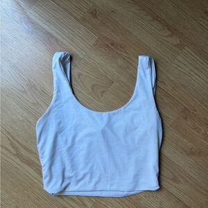 White Scoop Neck Crop Top – Size S